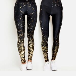 Goldsheep Black and Gold Women's Leggings